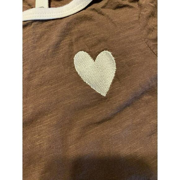 Childhoods (8/9) Mocha Ringer Tee With Heart - Picture 2 of 7